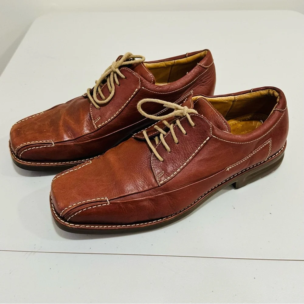 Sandro‎ Moscoloni Men’s Leather Brown Dress Shoes Square Toe Size 11D